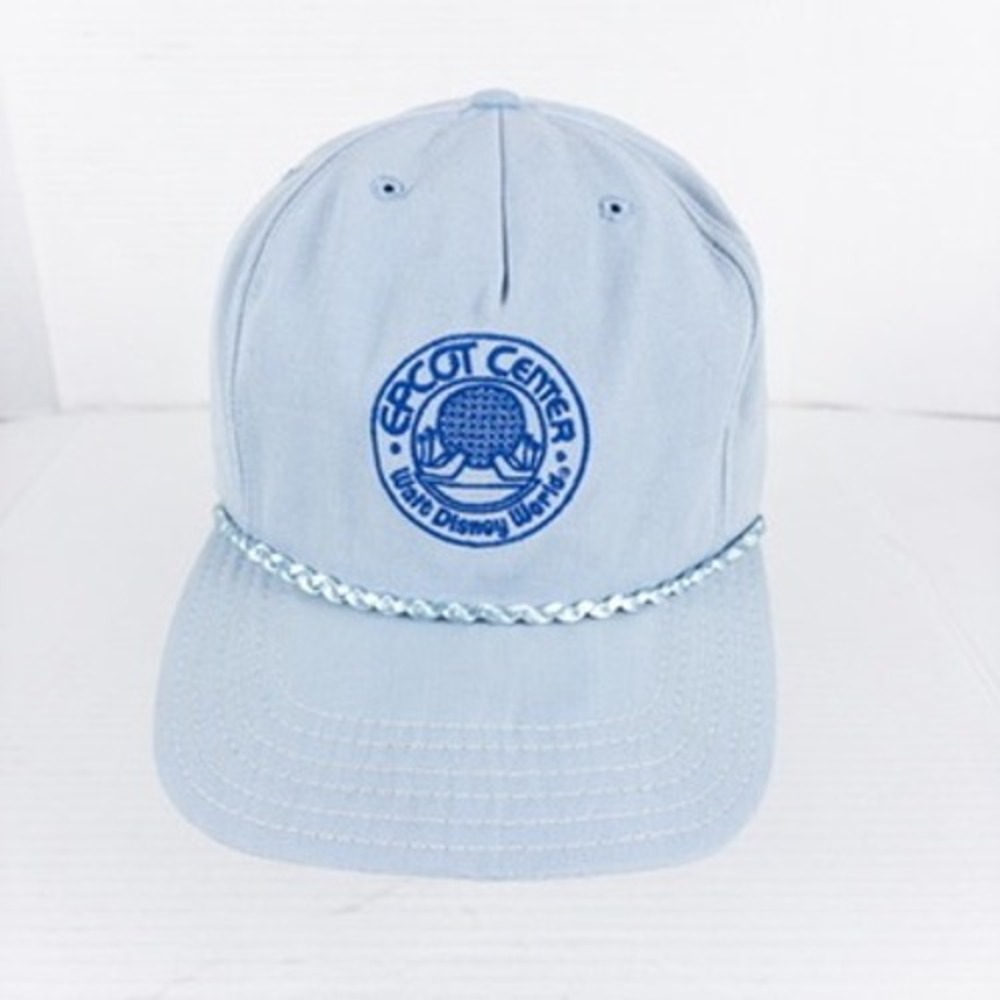 80s Vintage Epcot Center Opening Disney Hat Blue 1982 Rope Snapback New Era USA